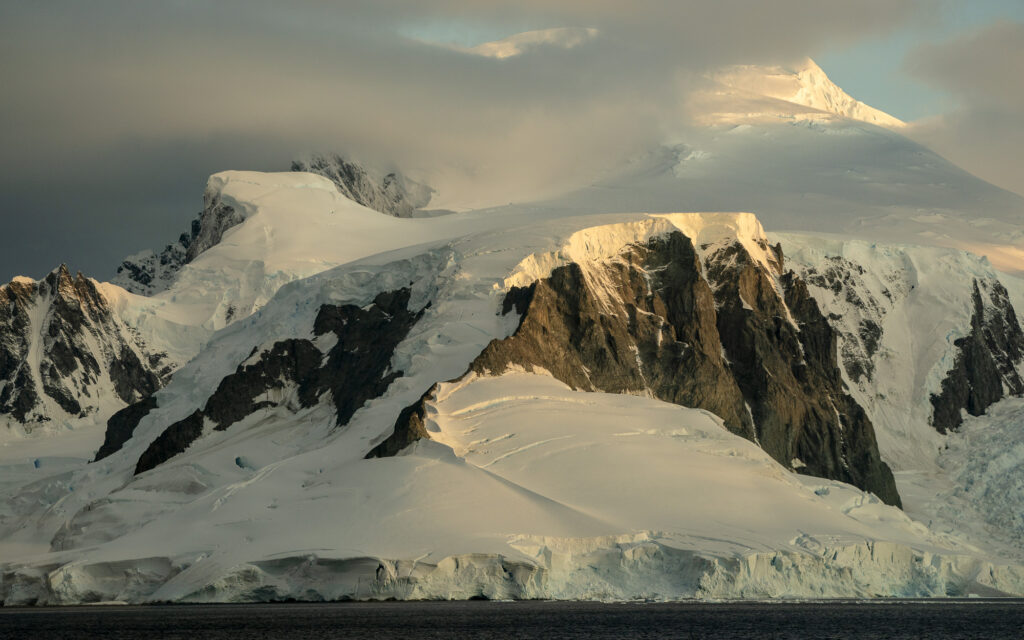 Sunset over the Antarctic Peninsula.