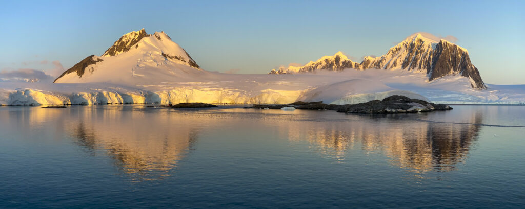 Sunset over the Antarctic Peninsula.