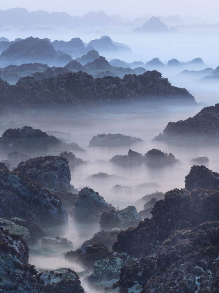 The rocky shores of Northern California's coasts turn into otherworldly landscapes in the evening light