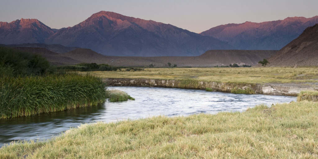 Sunrise over the Owens River in the Eastern Sierras