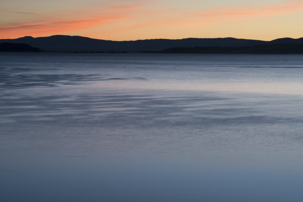 Sunset over the Mono Lake in the Eastern Sierras