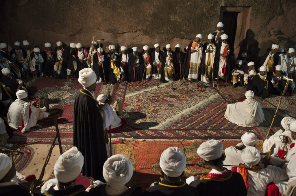 Celebration of Christmas Eve at Bet Emanuel church in Lalibela
