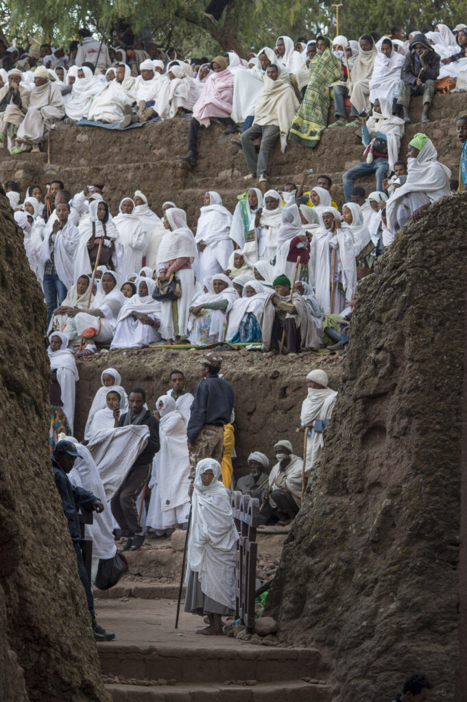 Chtistmas morning crowds in Lalibela