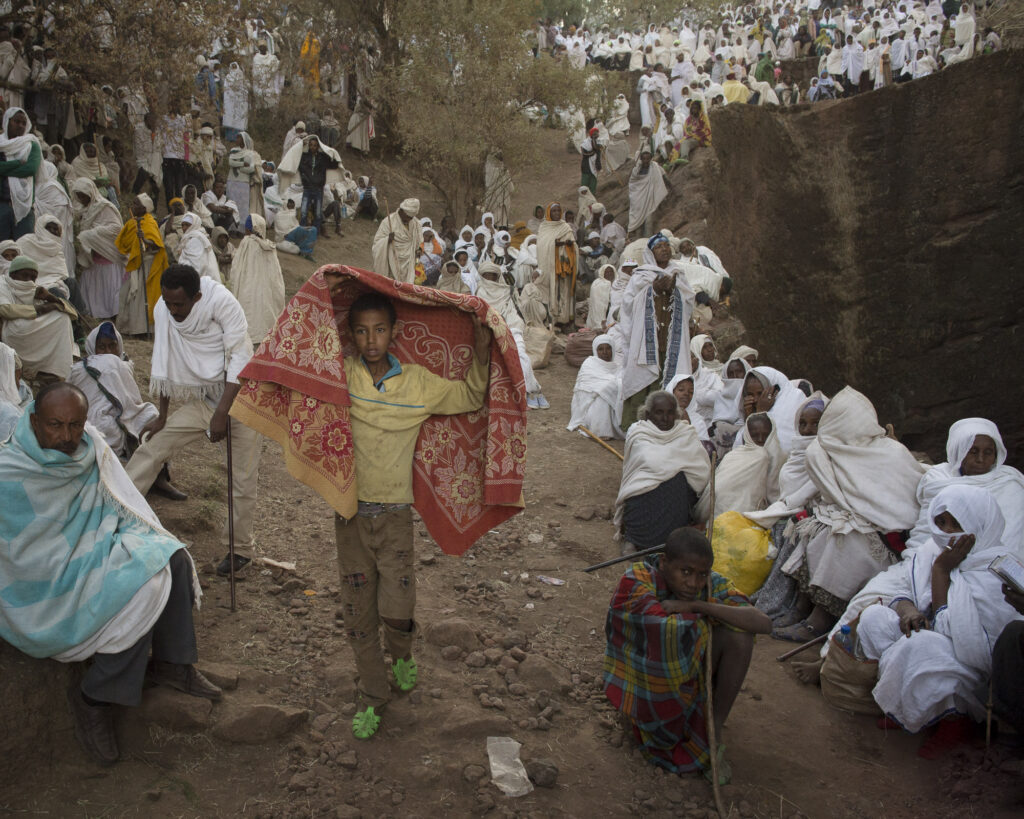 Chtistmas morning crowds in Lalibela