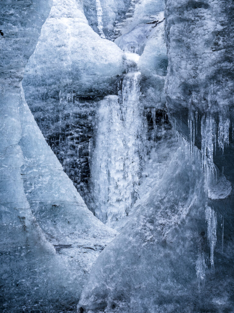 As Iceland'a glaciers melt they form ice caves - wonderlands of shape and color.