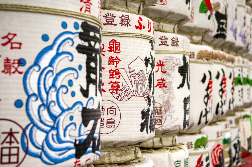 Sake Barrels at the Meiji Jingu shrine in Tokyo