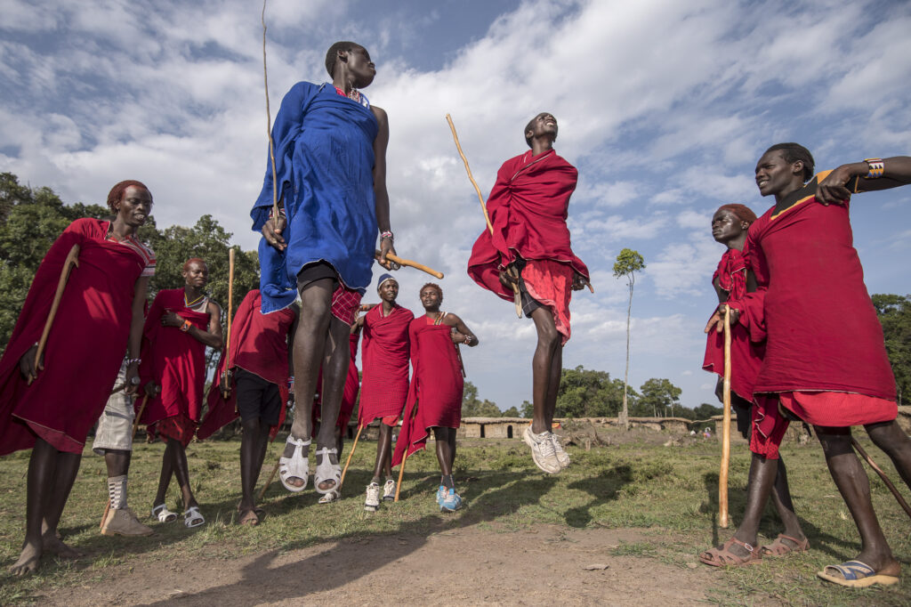 The traditional Maasai jumping game.
