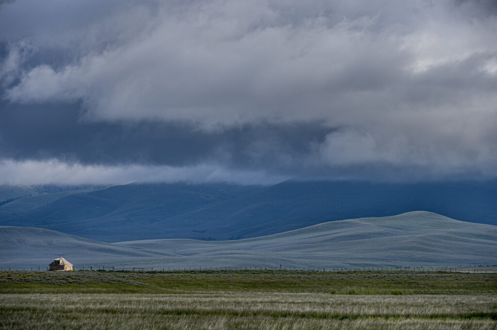 Clouds form over a pasture in Montana