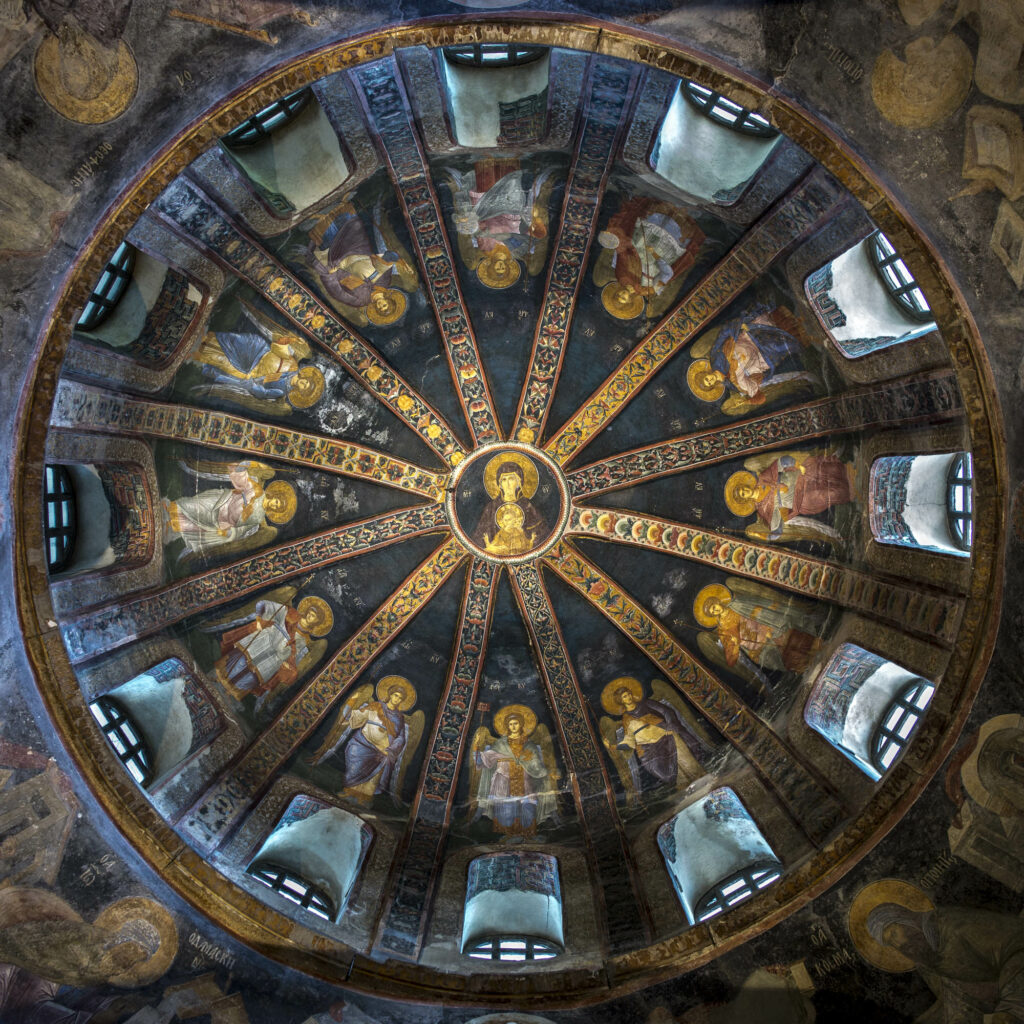 The ceiling of the Church of the Holy Saviour in Chora