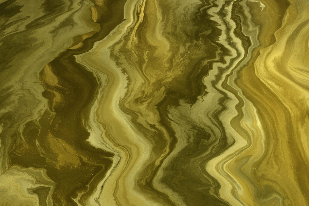 Algae interacts with the alkaline soda in Lake Magadi to create incredible patterns.
